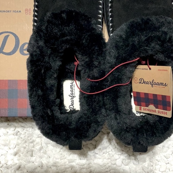 Dearfoams Suede Moc Toe Clog Slipper Size 9 NWT - Picture 3 of 5